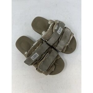 Suicoke MOTO Cab Slide Sandal Men's size 4 Women's 6 Tan Shearling Lined
